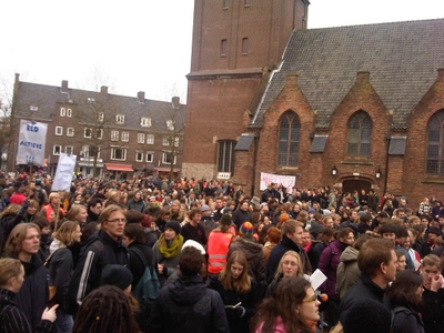 Studentendemonstratie in Wageningen